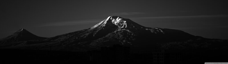 Snow-capped Mountain Range — Black, Dramatic, Night, Photograph