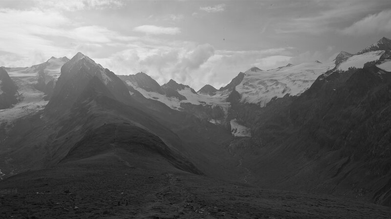Snow-capped Mountain Range — Black, Dramatic, Photograph, Mountains