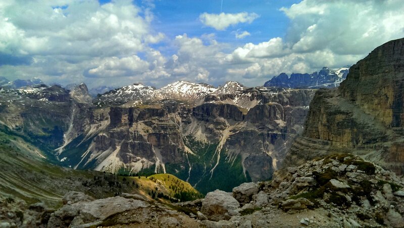 Snow-capped Mountain Range — Blue, Dramatic, Afternoon, Photograph, Clouds, Rocky Cliffs