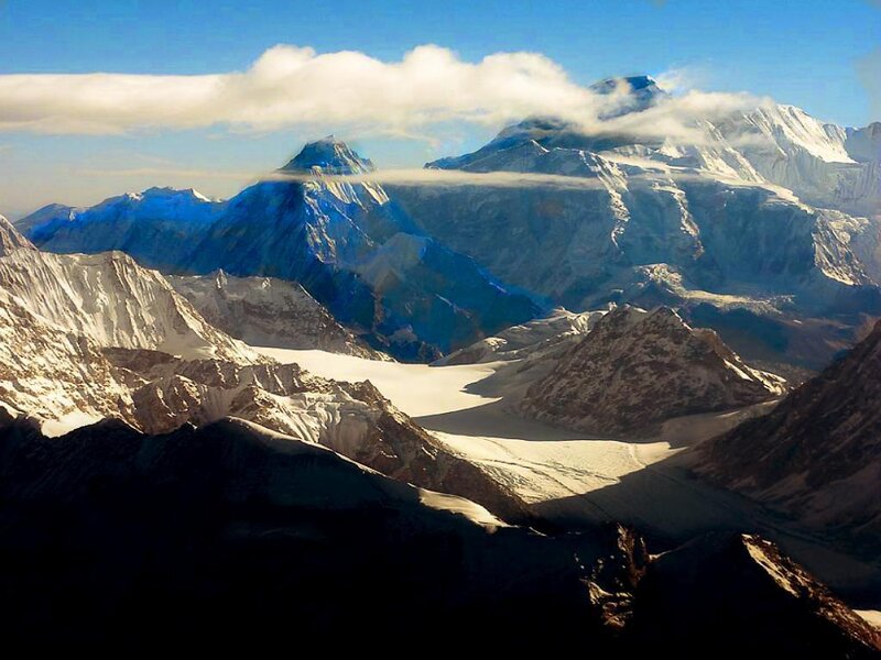 Snow-capped Mountain Range — Blue, Dramatic, Afternoon