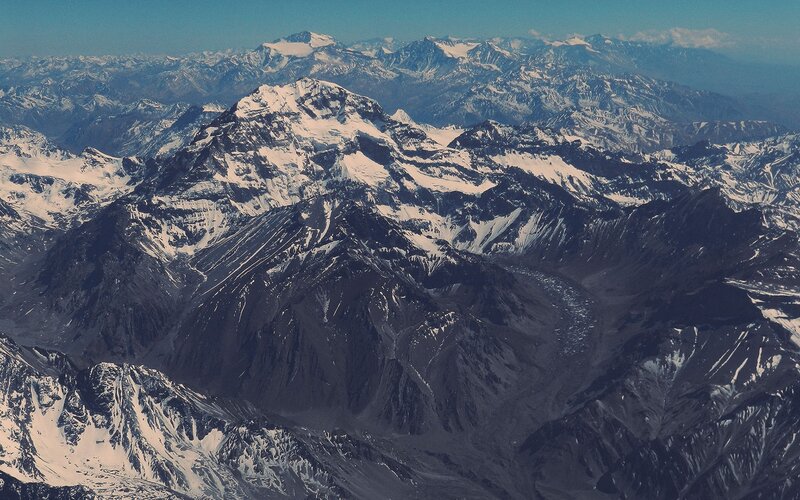 Snow-capped Mountain Range — Blue, Dramatic, Photograph, Mountains