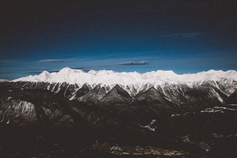 Snow-capped Mountain Range — Blue, Dramatic, Winter