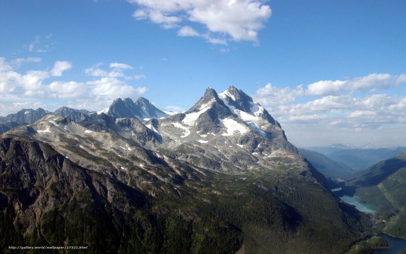Snow-capped Mountain Range — Blue, Serene, Afternoon, Photograph, Clouds, Forest