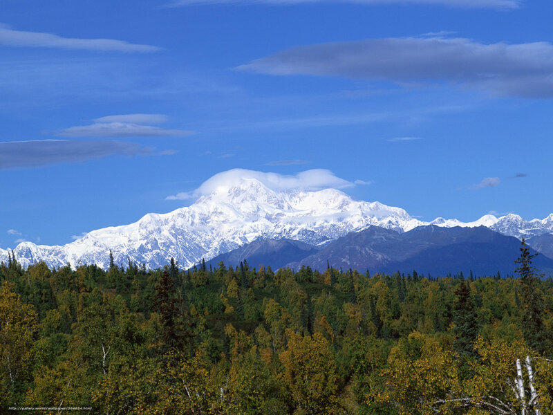 Snow-capped Mountain Range — Blue, Serene, Afternoon, Photograph, Forest, Clouds