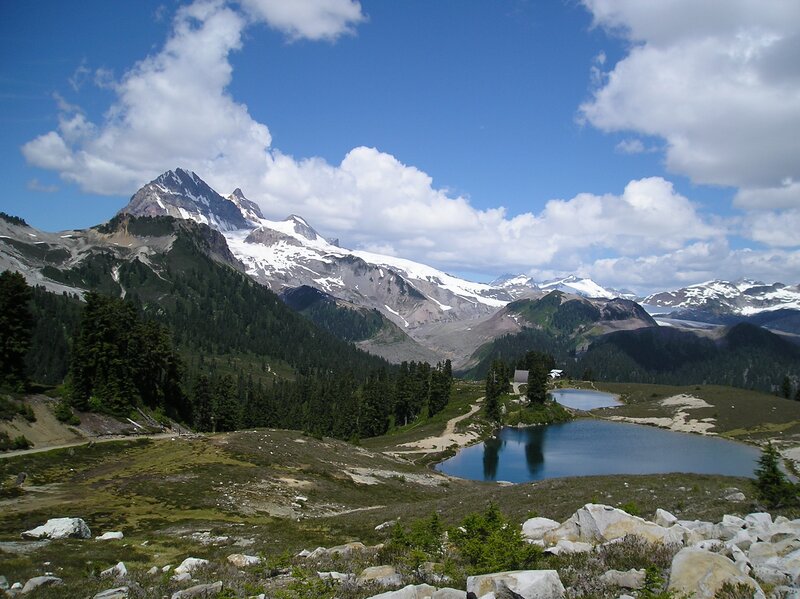 Snow-capped Mountain Range — Blue, Serene, Afternoon, Photograph, Lakes