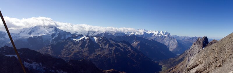 Snow-capped Mountain Range — Blue, Serene, Afternoon, Photograph, Mountains, Clouds, Sky