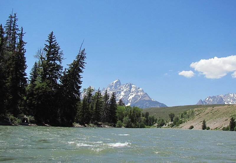Snow-capped Mountain Range — Blue, Serene, Afternoon, Photograph, River
