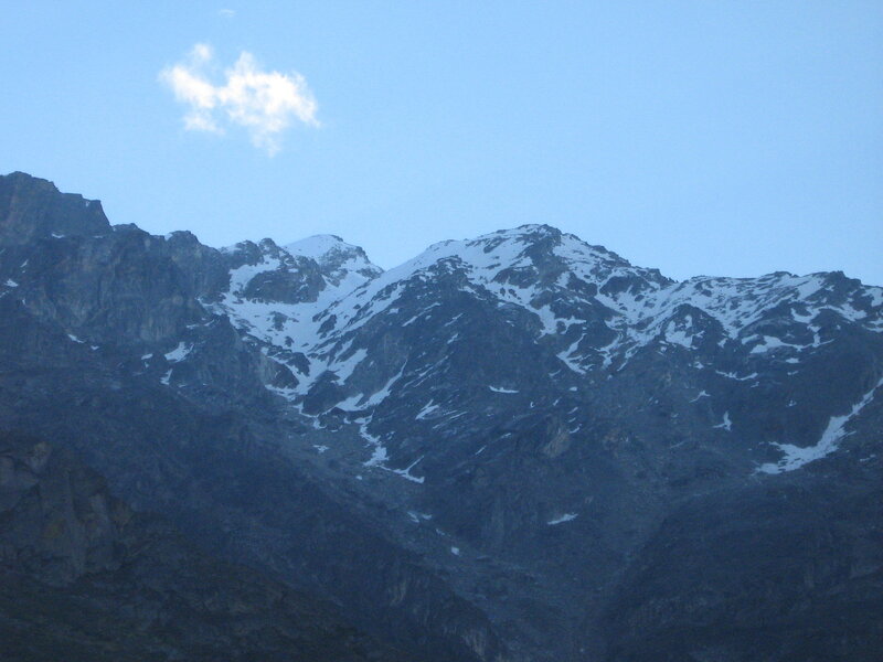 Snow-capped Mountain Range — Blue, Serene, Morning, Photograph, Cloud