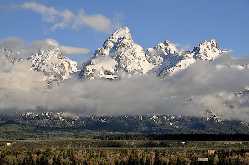 Snow-capped Mountain Range — Blue, Serene, Morning, Photograph, Clouds