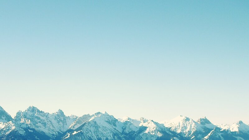 Snow-capped Mountain Range — Blue, Serene, Morning, Photograph, Mountains, Sky, Snow, White