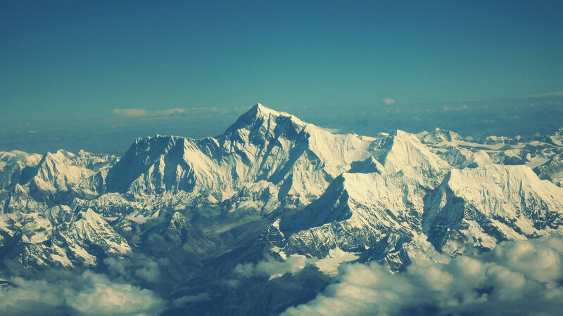 Snow-capped Mountain Range — Blue, Serene, Photograph, Mountains