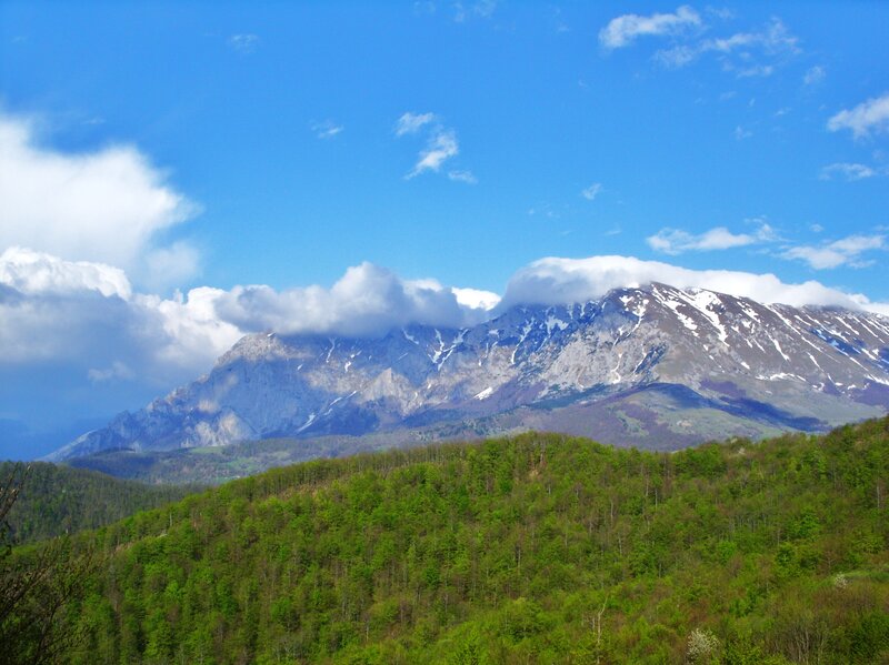 Snow-capped Mountain Range — Blue, Serene, Spring