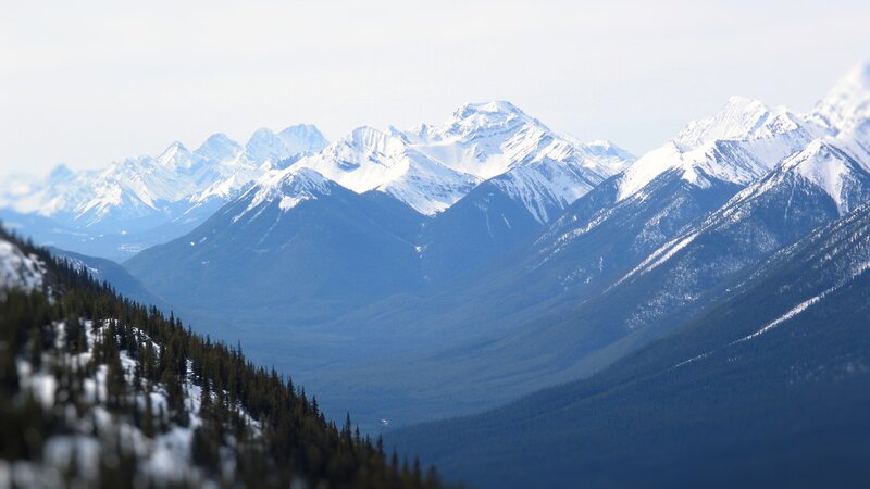 Snow-capped Mountain Range — Blue, Serene, Winter, Photograph, Forests