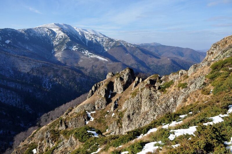 Snow-capped Mountain Range — Blue, Serene, Winter, Photograph, Mountains, Rocks