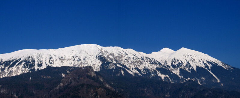 Snow-capped Mountain Range — Blue, Serene, Winter, Photograph, Mountains