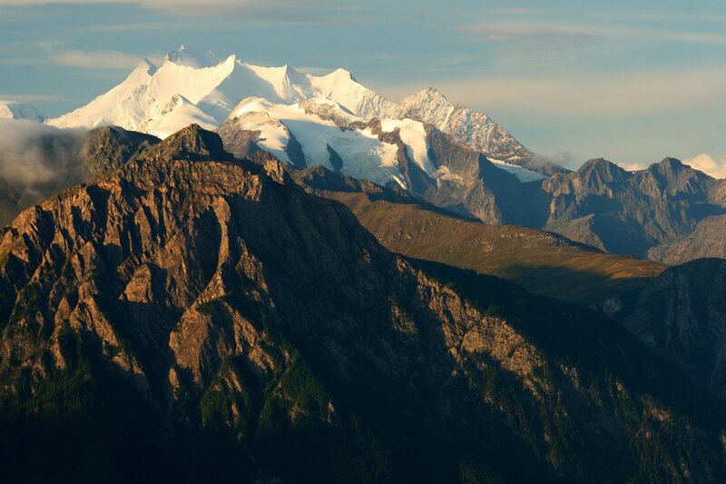 Snow-capped Mountain Range — Brown, Dramatic, Sunrise