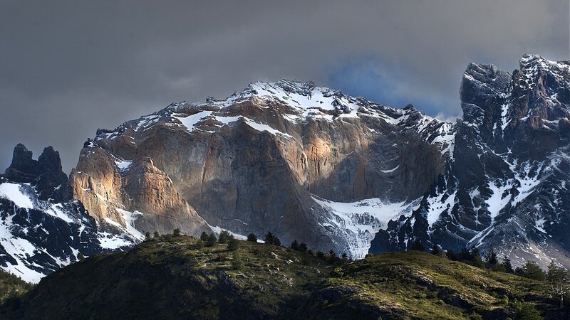 Snow-capped Mountain Range — Gray, Dramatic, Afternoon, Photograph