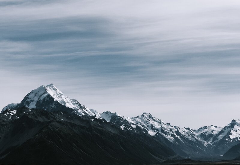 Snow-capped Mountain Range — Gray, Dramatic, Photograph, Mountains, Clouds
