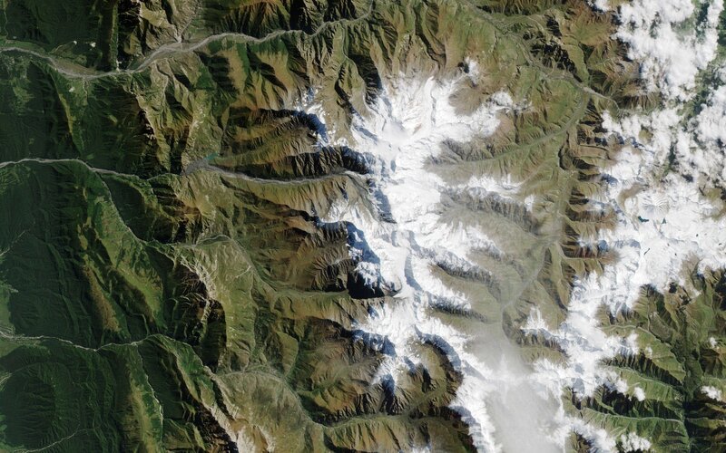 Snow-capped Mountain Range — Green, Dramatic, Photograph, Mountains
