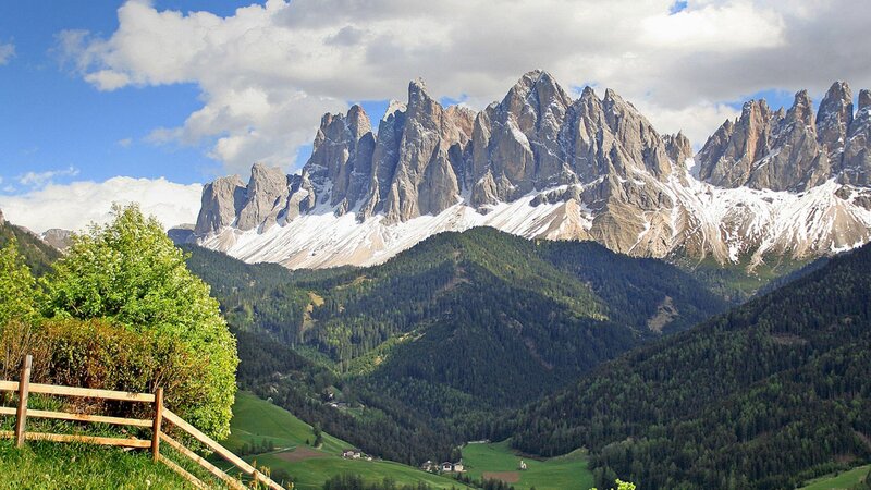 Snow-capped Mountain Range — Green, Serene, Afternoon, Photograph, Forest