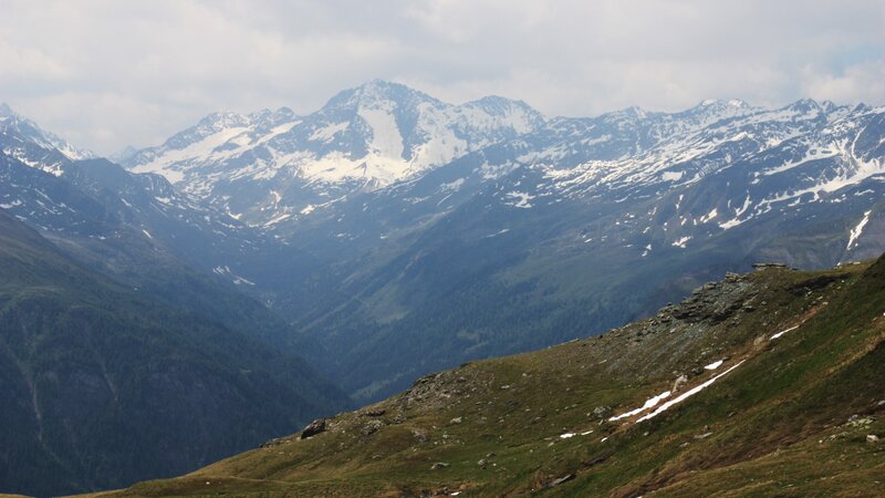 Snow-capped Mountain Range — Green, Serene, Afternoon, Photograph, Mountains, Valley, Snow