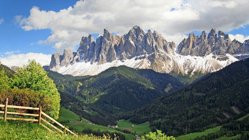 Snow-capped Mountain Range — Green, Serene, Summer, Photograph, Forest