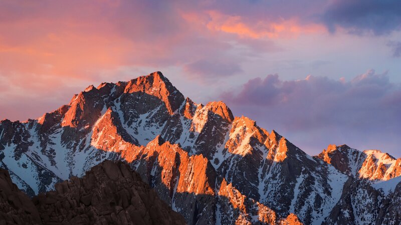 Snow-capped Mountain Range — Pink, Dramatic, Sunset