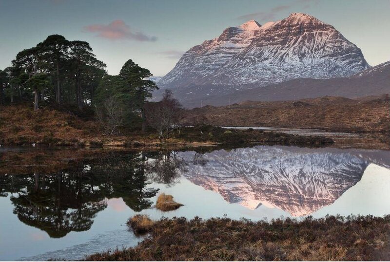 Snow-capped Mountain Reflection — Blue, Serene, Sunset, Photograph, Lake, Trees