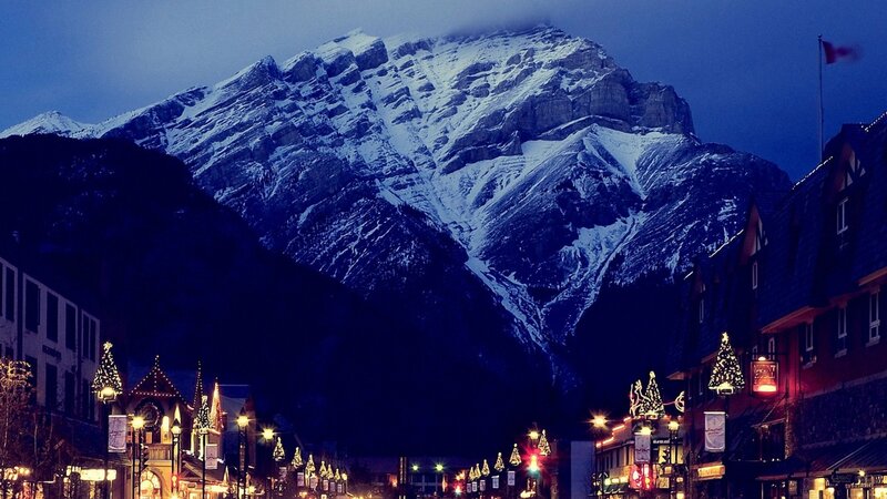 Snow-capped Mountain Town