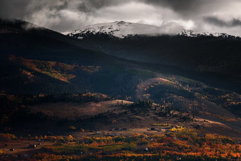 Snow-capped Mountain Valley — Orange