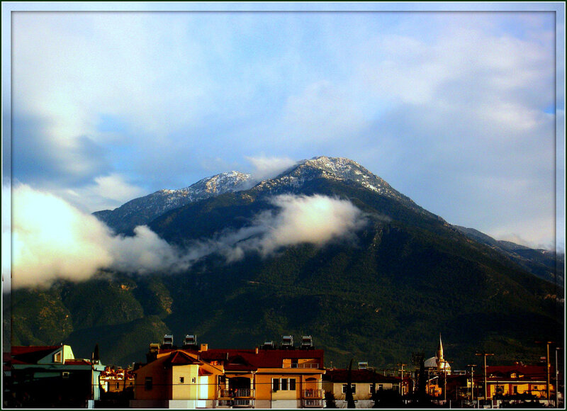 Snow-capped Mountain View — Blue, Dramatic