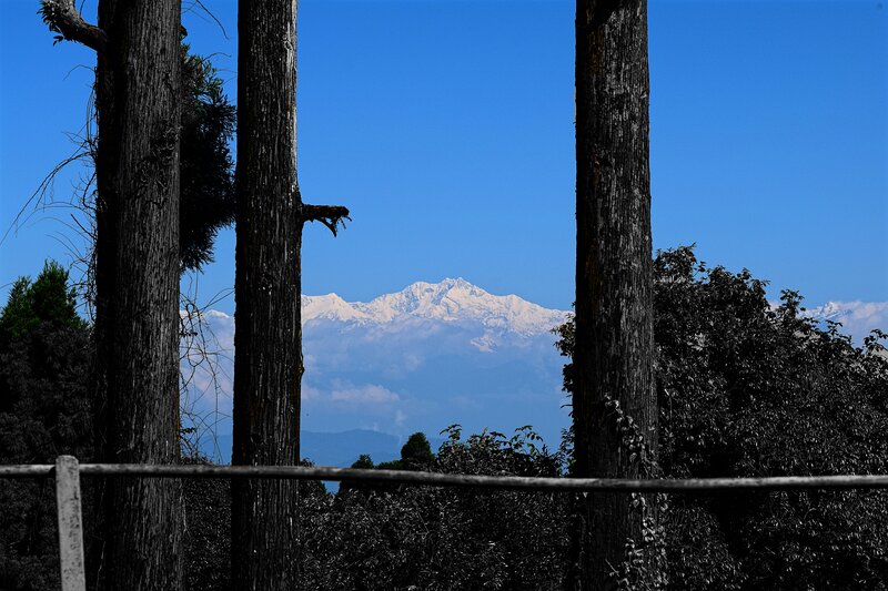 Snow-capped Mountain View — Blue, Serene, Afternoon, Photograph