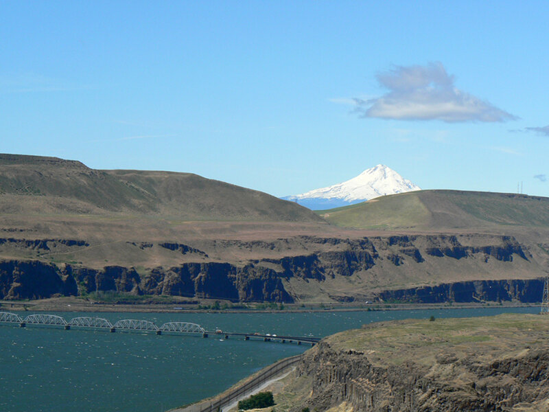 Snow-capped Mountain View — Blue, Serene, Afternoon