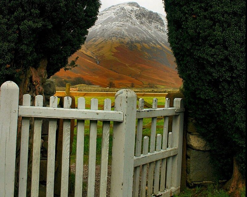Snow-capped Mountain View — Green, Serene