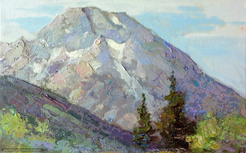 Snow-capped Mountain — White