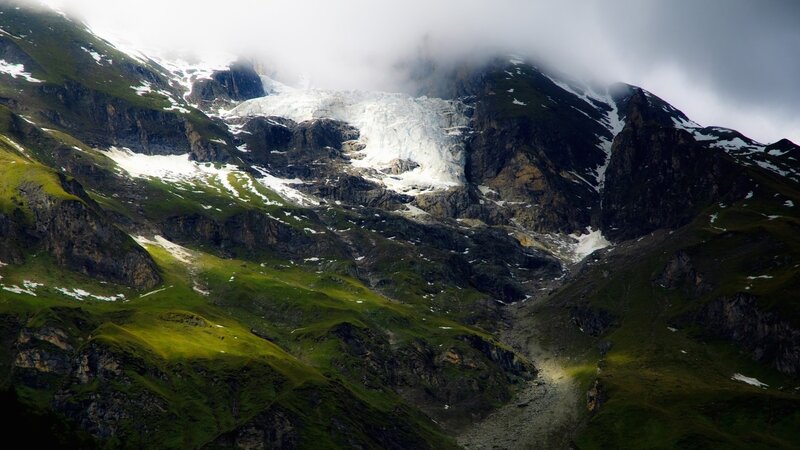 snow-capped mountain with glacier