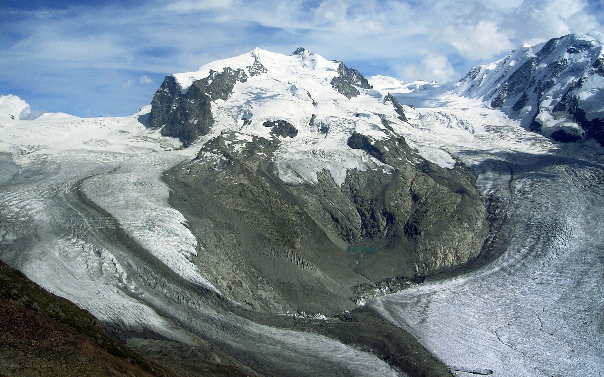 snow-capped mountain with glacier