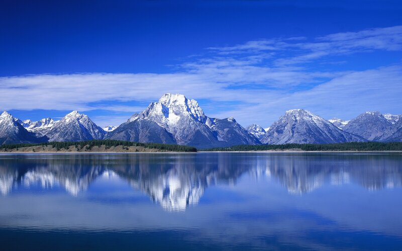Snow-capped Mountains — Afternoon, Trees
