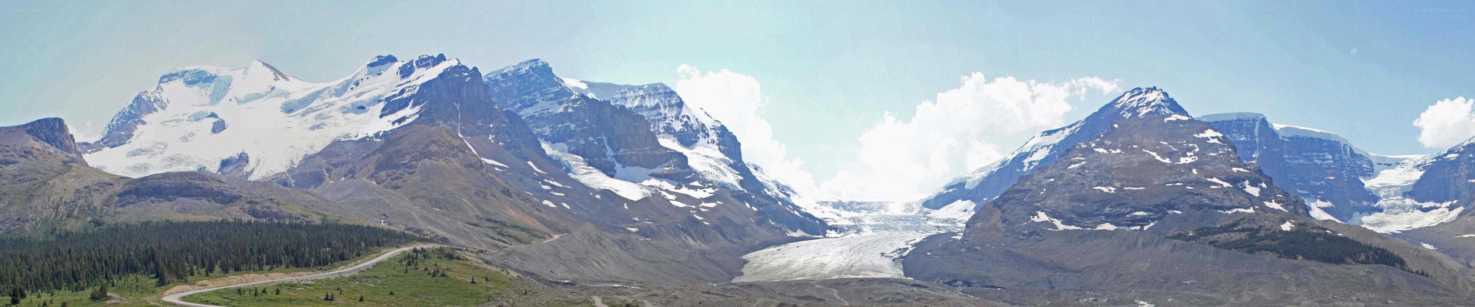 snow-capped mountains and glacier