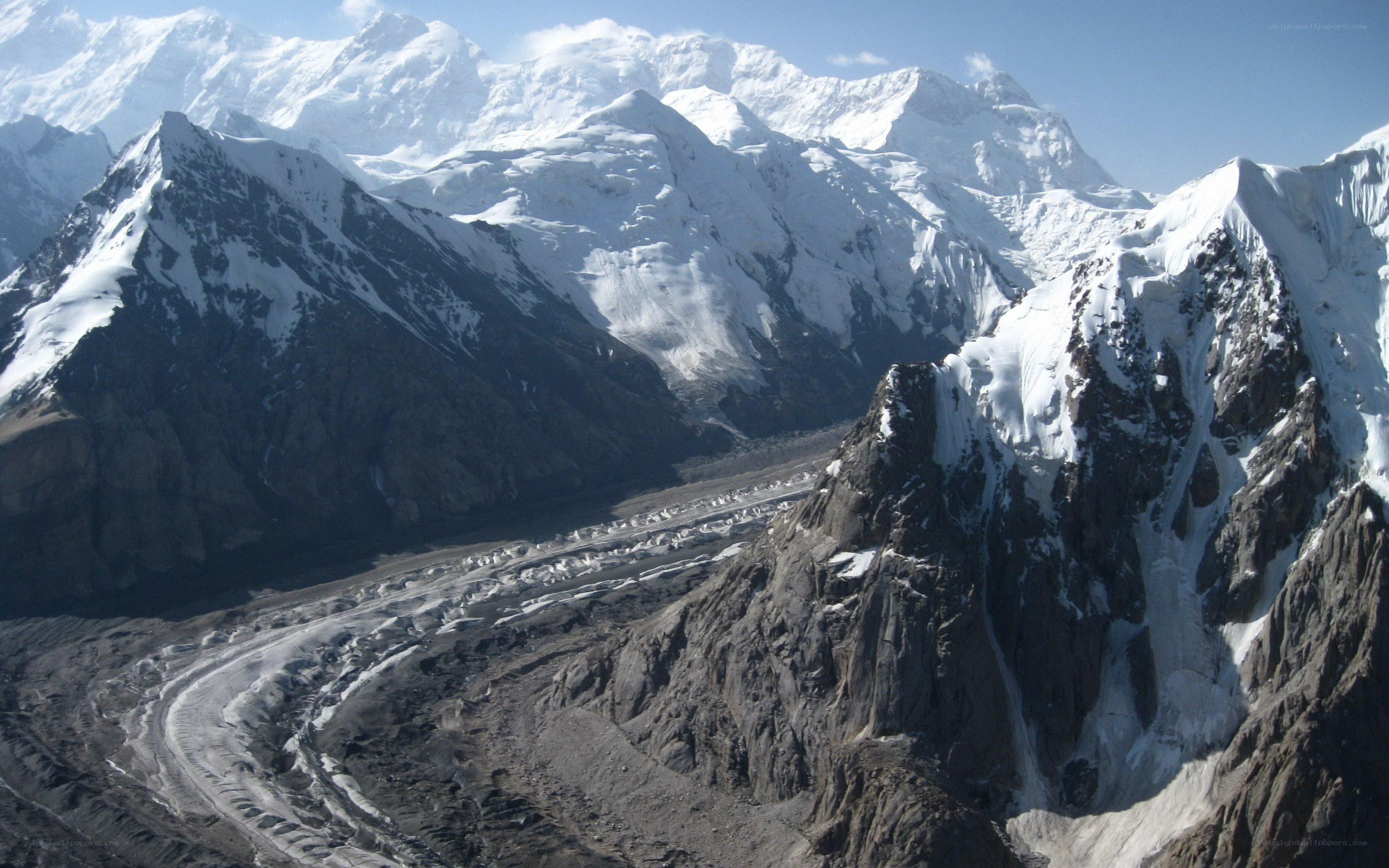 snow-capped mountains and glacier