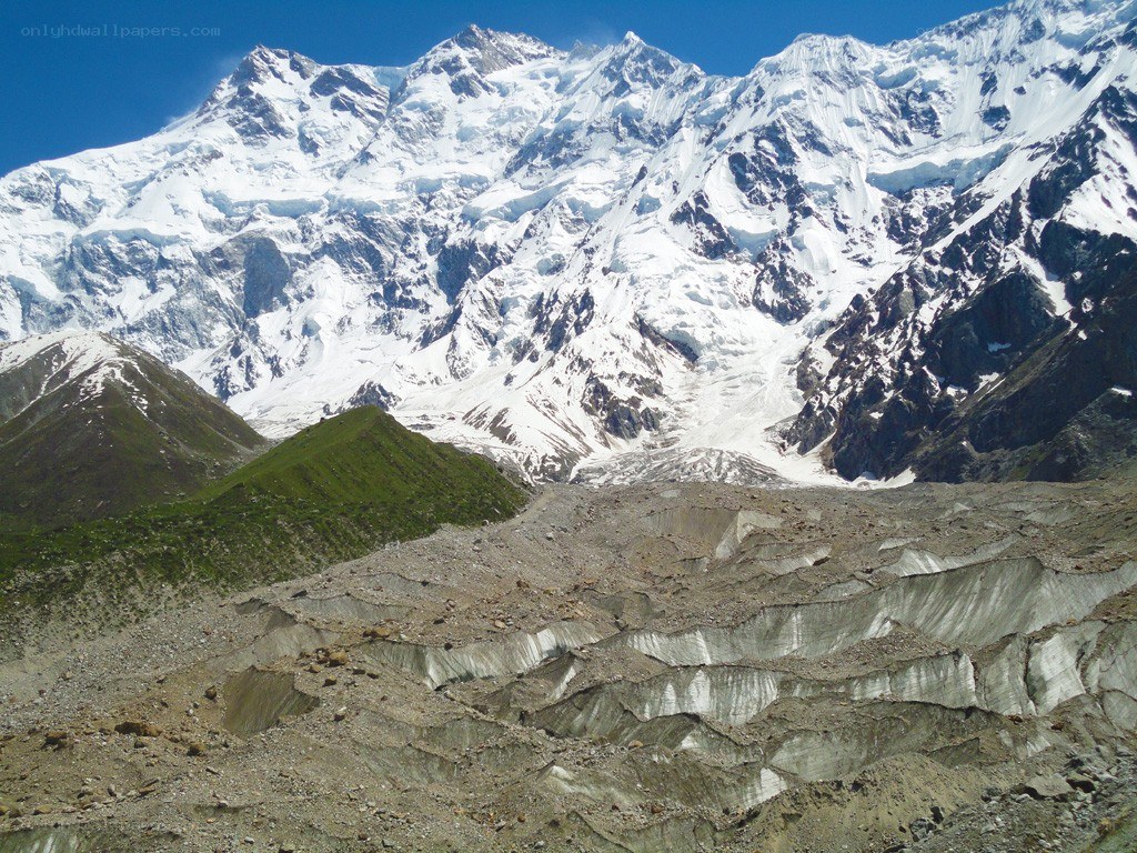 snow-capped mountains and glacier