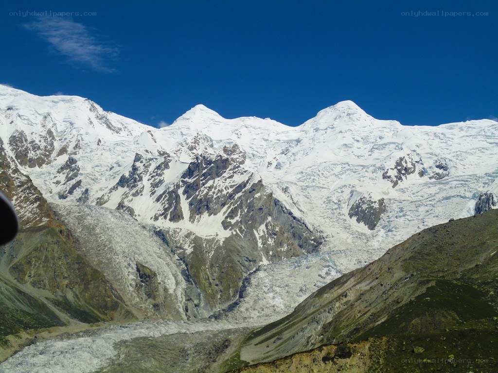 snow-capped mountains and glacier