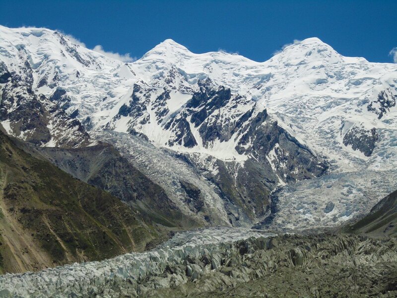 snow-capped mountains and glacier