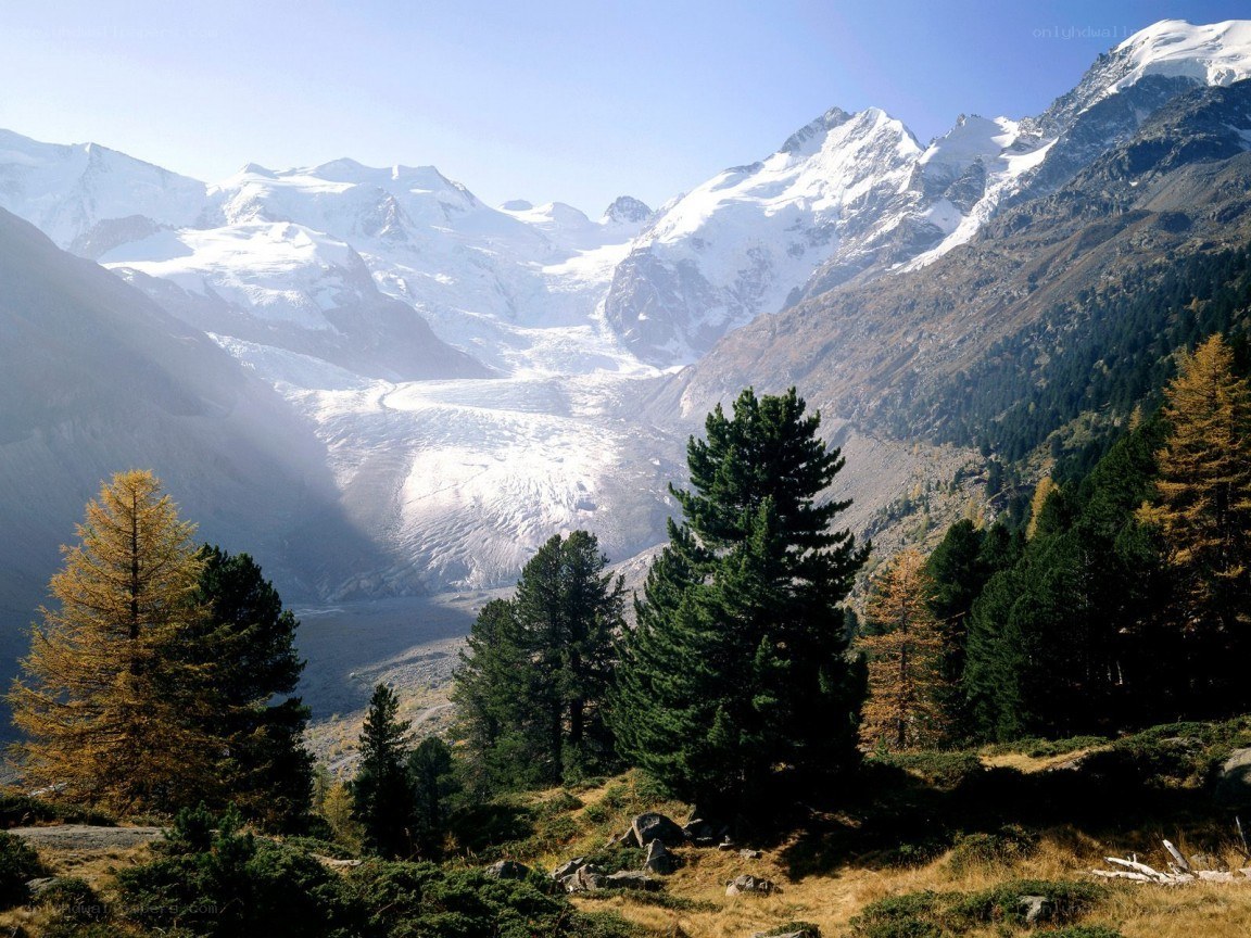 snow-capped mountains and glacier