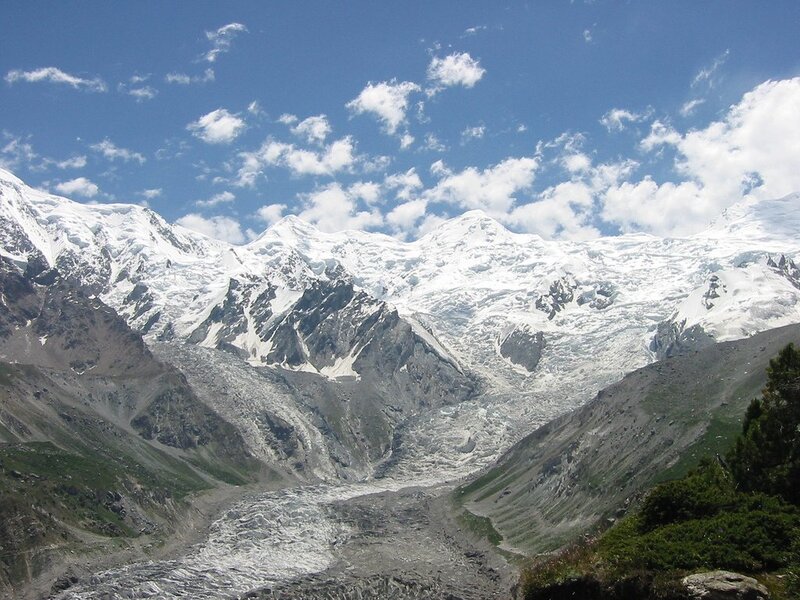 snow-capped mountains and glacier
