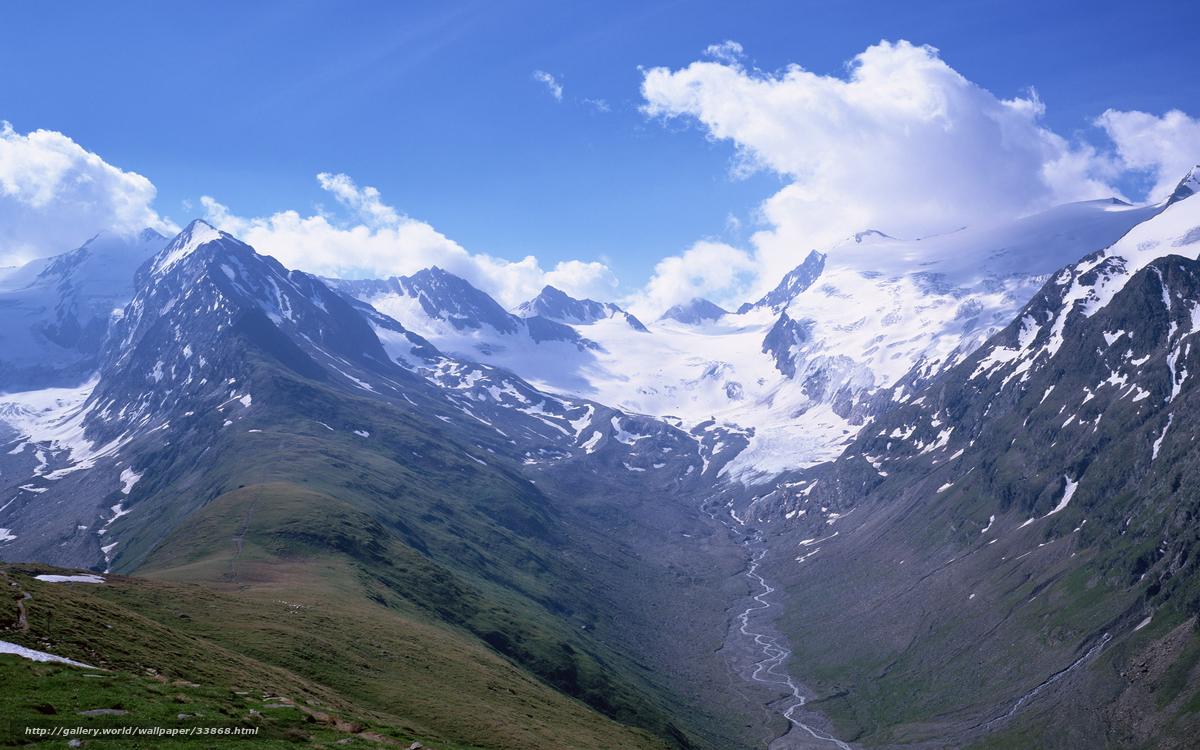 Snow-capped mountains and glacier