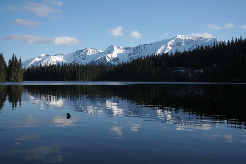 Snow-capped Mountains and Lake — Blue