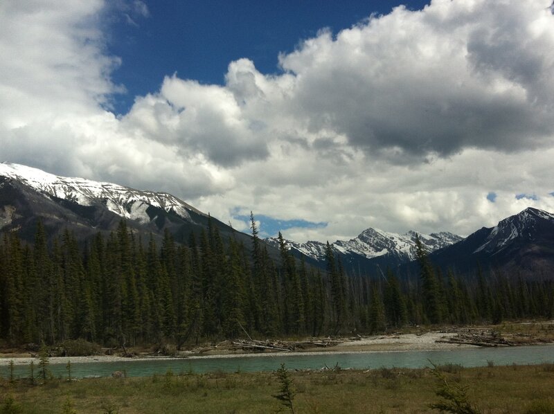 Snow-capped Mountains and River — Blue, Dramatic, Afternoon