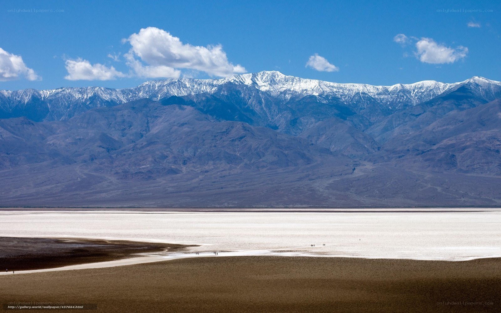 snow-capped mountains and salt flats
