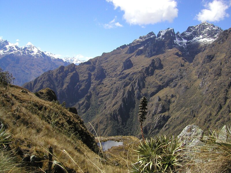 snow-capped mountains and valley